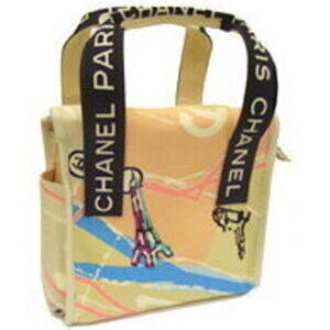 CHANEL Handbag Paris MAP Beige Tan Black Eiffel Tower Cruise Line Bag